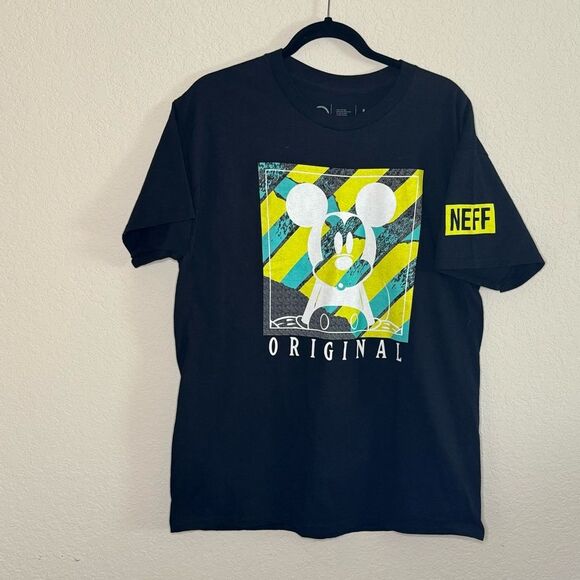 Neff Mickey Colorblock Tee Shirt Top Size L - Picture 1 of 4
